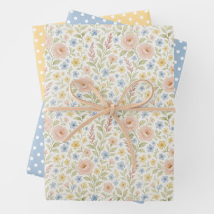 Papier d'emballage artistique floral chic de style