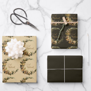 Papier d'emballage blanc Hilal Happy Eid Mubarak 