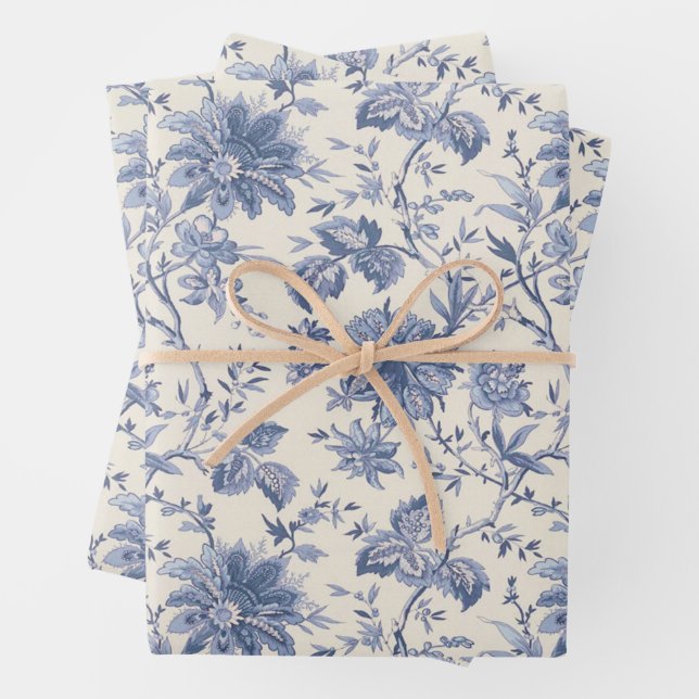 Papier d'emballage Bleu Campagne (En situation)