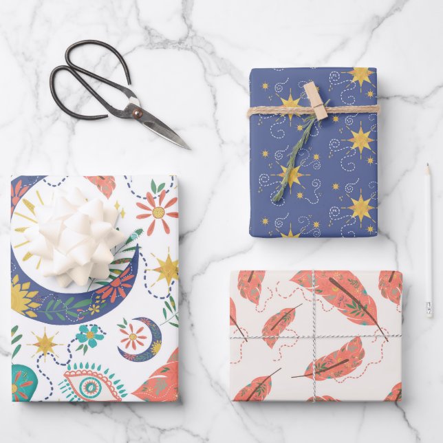Papier d'emballage Boho Pocket Full of Glimmers (Recto)