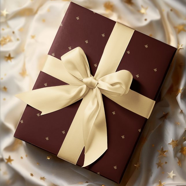 Papier d'emballage cadeau à monogramme personnalis (Custom Monogram Initials Gift Wrap Wrapping Paper)
