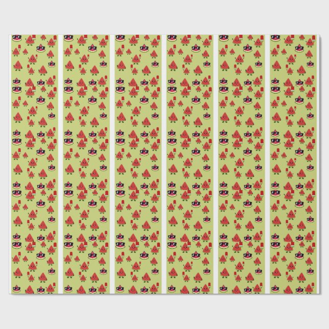 Papier d'emballage cadeau avec motif pastèque pour (Plat)