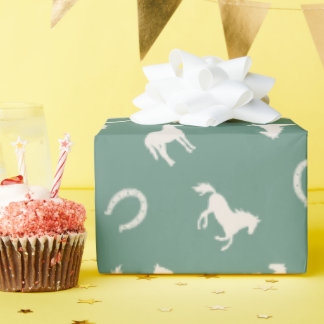 Papier d'emballage cadeau Cheval et Fer à Cheval É