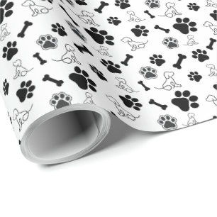 Papier d'emballage cadeau Chien Pattes