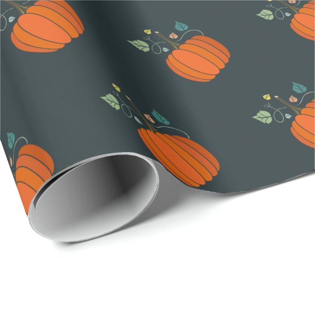 Papier d'emballage cadeau Citrouille d'Halloween (Coin rond)