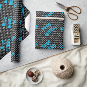 Papier d'emballage cadeau d'anniversaire Black and