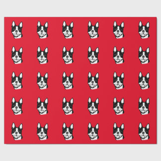 Papier d'emballage cadeau de Boston Terrier