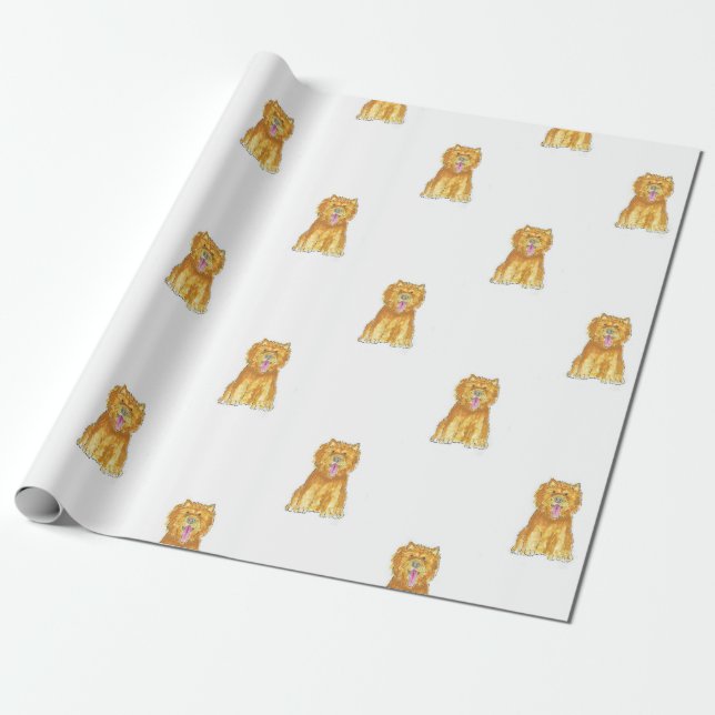 Papier d'emballage cadeau de chien de bouffe de (Déroulé)
