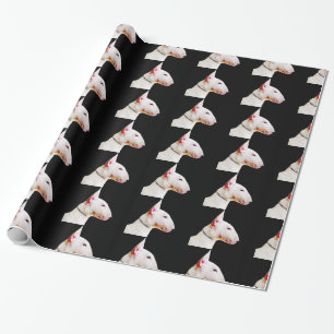 Papier d'emballage cadeau de chien de bull-terrier