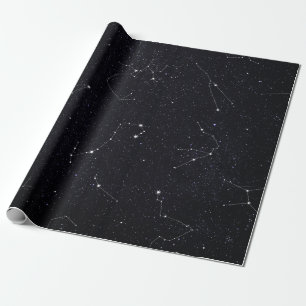 Papier d'emballage cadeau de constellations
