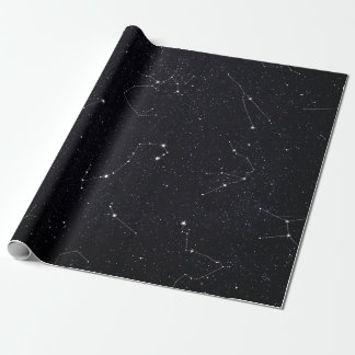 Papier d'emballage cadeau de constellations