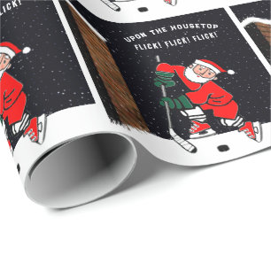 Papier d'emballage cadeau de hockey drôle