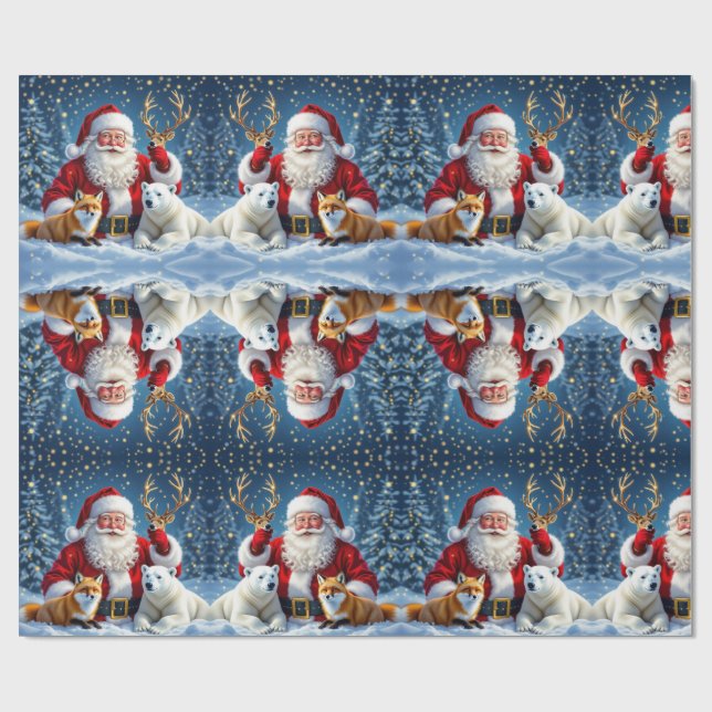Papier d'emballage cadeau de Noël de luxe (Plat)
