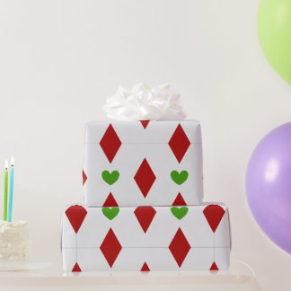 Papier d'emballage cadeau de Noël Diamant & Cœur