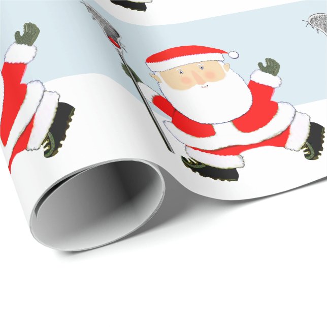 Papier d'emballage cadeau de Noël Lacrosse (Coin rond)