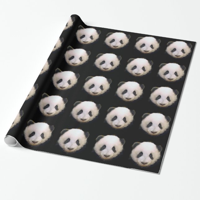 Papier d'emballage cadeau de Noël Panda (Déroulé)