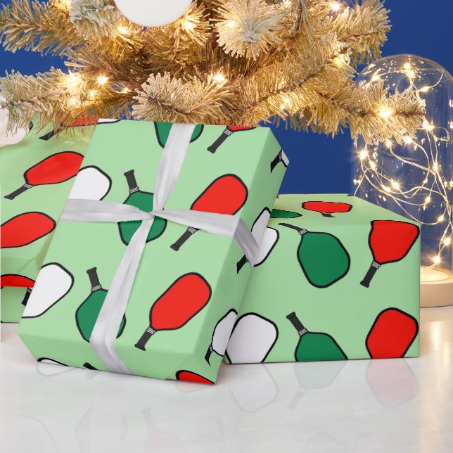 Papier d'emballage cadeau de Noël Pickleball (Vacances)
