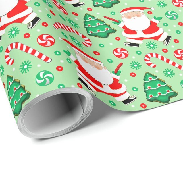 Papier d'emballage cadeau de Noël Ultimate Frisbee (Coin rond)