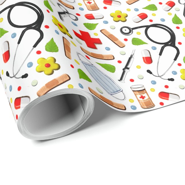 Papier d'emballage cadeau de soins de santé (Coin rond)