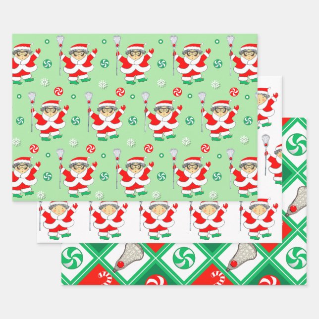 Papier d'emballage cadeau de vacances de crosse (Lot)