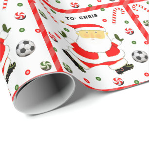 Papier d'emballage cadeau de vacances de football