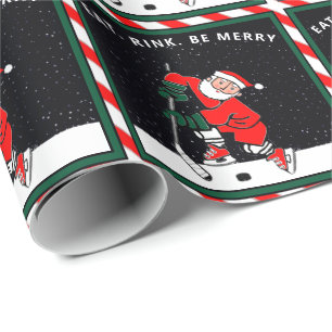 Papier d'emballage cadeau de vacances de hockey dr