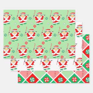 Papier d'emballage cadeau de vacances de hockey su