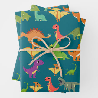 Papier d'emballage cadeau dinosaure