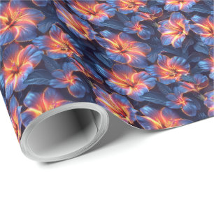 Papier d'emballage cadeau Fleurs de Lys sauvages