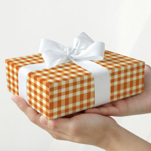 Papier d'emballage cadeau Gingham Automne