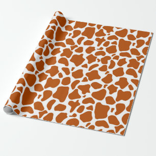 Papier d'emballage cadeau imprimé girafe orange