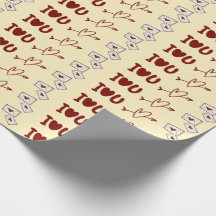 Papier d'emballage cadeau Je t'aime