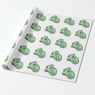 Papier d'emballage cadeau Lézard Vert Bébé Mignon