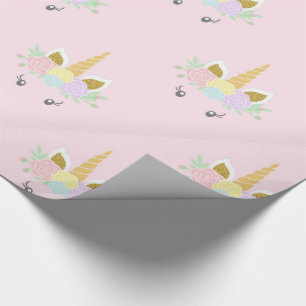 Papier d'emballage cadeau licorne