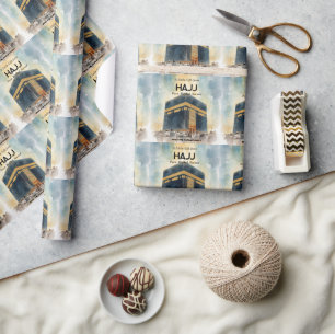Papier d'emballage cadeau personnalisé Hajj Mubara