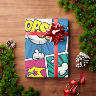 Papier d'emballage cadeau Pop Art Bande Dessinée R