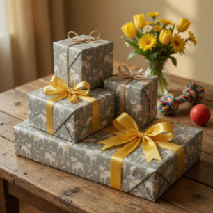 Papier d'emballage cadeau pour amateur de chiens a