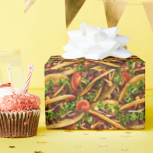Papier d'emballage cadeau pour fête de tacos mexic