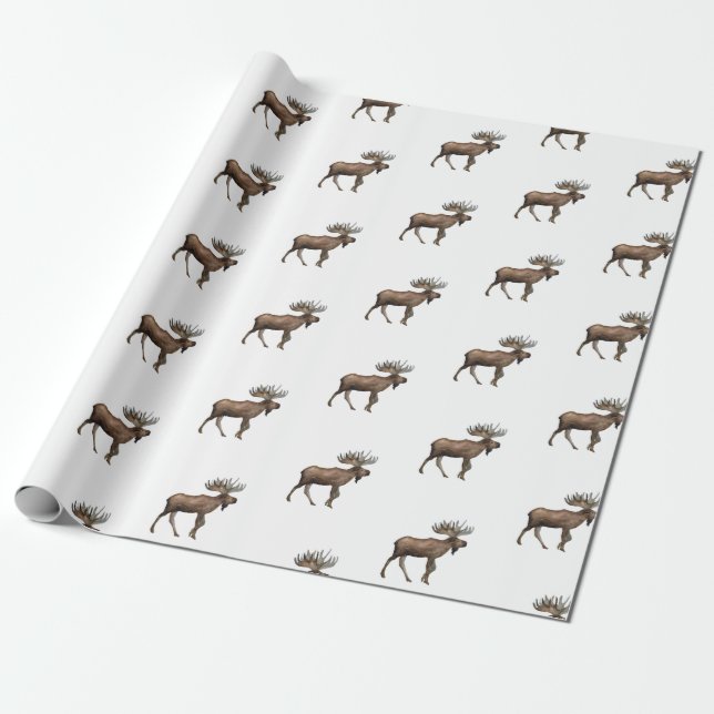 Papier d'emballage cadeau pour orignal rustique (Déroulé)