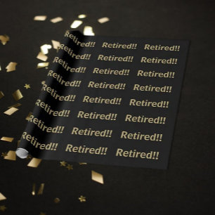 Papier d'emballage cadeau retraité/retraité noir/o