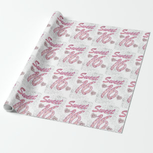 Papier d'emballage cadeau Sweet 16
