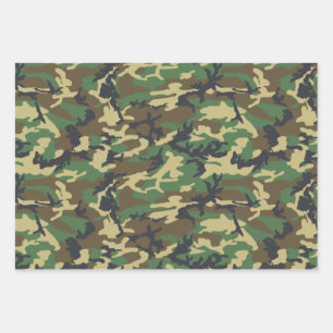 Papier d'emballage Camouflage, Camouflage Woodland
