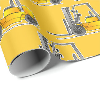 Papier d'emballage Chariot Élévateur Jaune, Cadeau
