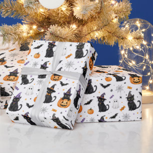 Papier d'emballage Chat Halloween Cadeau pour am