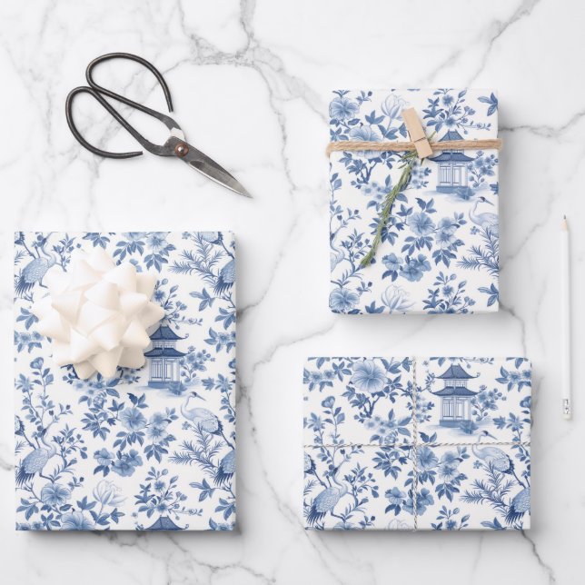 Papier d'emballage chinoiserie, emballage cadeau f (Recto)