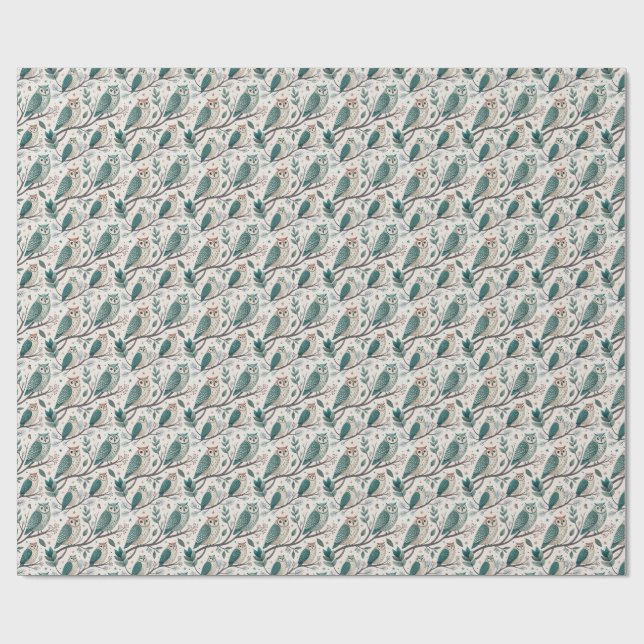 Papier d'emballage Chouette | Emballage cadeau d'a (Plat)