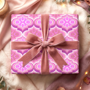 Papier d'emballage Cœur romantique aux teintes ros