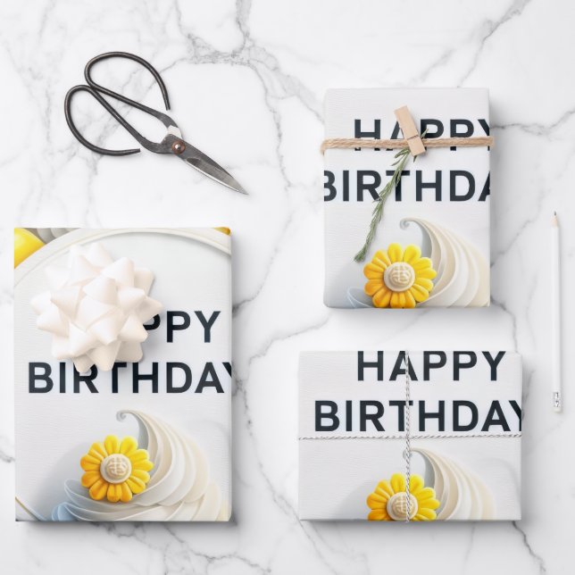 papier d'emballage cupcake et ballon  (Recto)