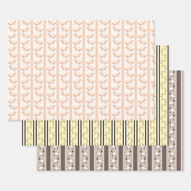 Papier d'emballage d'animaux de ferme (Lot)