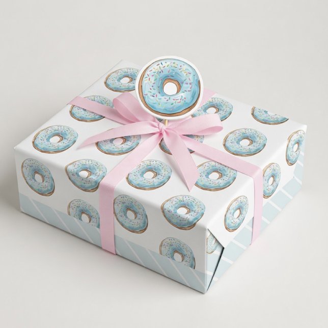 Papier d'emballage d'anniversaire Donut | Donut Su (Créateur téléchargé)